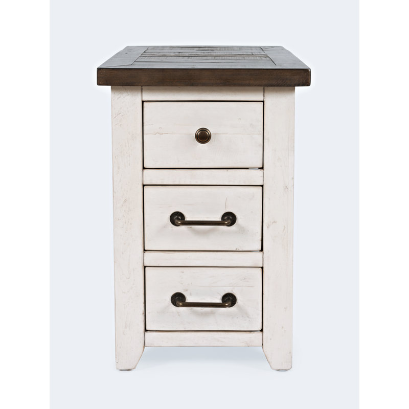 Sand & Stable Westhoff 24'' Tall Solid Wood 3 Drawer End Table and